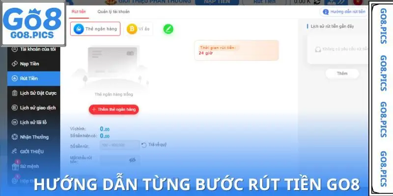 Từng bước để thực hiện lệnh rút tiền GO8 trong 3 phút